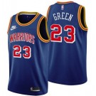 Men's Golden State Warriors #23 Draymond Green Blue 75th Anniversary Icon Hot Press Jersey