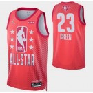 Men's Golden State Warriors #23 Draymond Green Red Diamond 75th 2022 All Star Heat Press Jersey