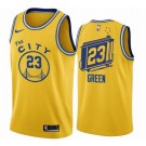 Men's Golden State Warriors #23 Draymond Green Yellow Classic Icon Hot Press Jersey
