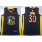 Men's Golden State Warriors #30 Stephen Curry Black Sponsor Swingman Jersey