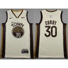 Men's Golden State Warriors #30 Stephen Curry Cream 2025 City Sponsor Swingman Jersey