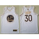 Men's Golden State Warriors #30 Stephen Curry White Gold Icon Swingman Jersey