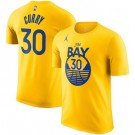 Men's Golden State Warriors #30 Stephen Curry Yellow Statement Printed T Shirt 211060