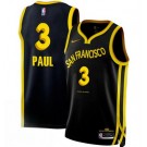 Men's Golden State Warriors #3 Chris Paul Black 2023 City Icon Heat Press Jersey