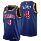 Men's Golden State Warriors #4 Moses Moody Blue 75th Anniversary Icon Hot Press Jersey