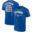 Men's Golden State Warriors Blue 2022 NBA Finals Champions Final Buzzer Jersey Roster T-Shirt