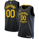 Men's Golden State Warriors Custom Black Statement Heat Press Jersey