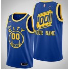 Men's Golden State Warriors Custom Blue Classic Icon Hot Press Jersey