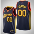 Men's Golden State Warriors Custom Navy 2021 City Icon Hot Press Jersey