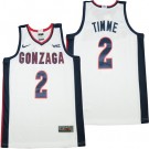 Men's Gonzaga Bulldogs #2 Drew Timme White College Basketball Jersey