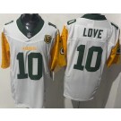 Men's Green Bay Packers #10 Jordan Love Limited White 13X World Champions FUSE Vapor Jersey
