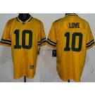 Men's Green Bay Packers #10 Jordan Love Limited Yellow Inverted Vapor Jersey