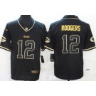 Men's Green Bay Packers #12 Aaron Rodgers Limited Black Golden Vapor 2019 Untouchable Jersey