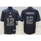 Men's Green Bay Packers #12 Aaron Rodgers Limited Black RFLCTV Jersey
