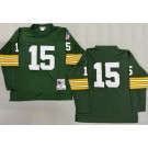 Men's Green Bay Packers #15 Bart Starr Green Long Sleeve 1969 Throwback Jersey