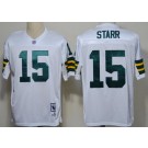 Men's Green Bay Packers #15 Bart Starr White Throwback Jersey