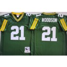 Men's Green Bay Packers #21 Charles Woodson Green 2010 Throwback Jersey