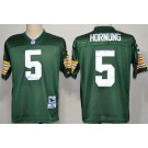 Men's Green Bay Packers #5 Paul Hornung Green Throwback Jersey