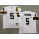 Men's Green Bay Packers #5 Paul Hornung White 1961 Throwback Jersey