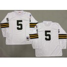 Men's Green Bay Packers #5 Paul Hornung White Long Sleeve 1961 Throwback Jersey
