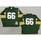 Men's Green Bay Packers #66 Ray Nitschke Green Long Sleeve 1969 Throwback Jersey