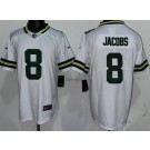 Men's Green Bay Packers #8 Josh Jacobs Limited White Vapor Jersey