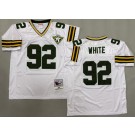Men's Green Bay Packers #92 Reggie White White 75th 1993 Throwback Jersey