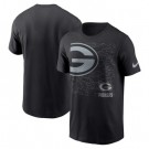 Men's Green Bay Packers Black RFLCTV T Shirt