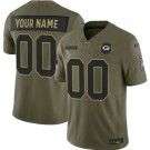 Men's Green Bay Packers Custom Limited Green 2025 Salute To Service Jersey