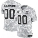 Men's Green Bay Packers Customized Limited Arctic Camo 2024 Salute to Service Jersey