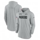 Men's Green Bay Packers Gray 2024 Salute to Service Lightweight Performance Long Sleeve Hooded T Shirt