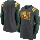Men's Green Bay Packers Gray Green Tri Blend Raglan Athletic Long Sleeve T Shirt
