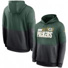Men's Green Bay Packers Green Charcoal Sideline Impact Lockup Performance Pullover Hoodie