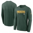 Men's Green Bay Packers Green Sideline Infograph Lock Up Performance Long Sleeve T Shirt