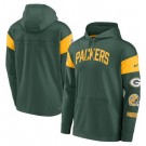 Men's Green Bay Packers Green Yellow Sideline Arch Jersey Performance Pullover Hoodie