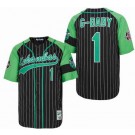 Men's Hardball Kekambas #1 Kooy G Baby Jarius Evans Black Green Baseball Jersey