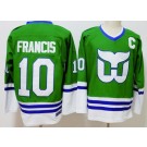 Men's Hartford Whalers #10 Ron Francis Kelly Green Throwback Jersey