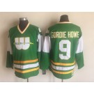 Men's Hartford Whalers #9 Gordie Howe Green Yellow Throwback Jersey