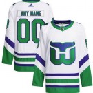 Men's Hartford Whalers Customized White Alternate Authentic Jersey