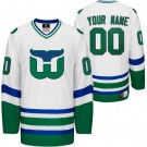 Men's Hartford Whalers Customized White Throwback Jersey