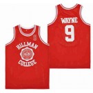 Men's Hillman College #9 Dwayne Wayne Red College Basketball Jersey