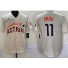 Men's Houston Astros #11 Cam Smith Cream Throwback Cooperstown Limited Jersey
