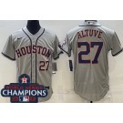 Men's Houston Astros #27 Jose Altuve Gray 2022 World Series Champions Authentic Jersey