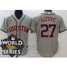 Men's Houston Astros #27 Jose Altuve Gray 2022 World Series Cool Base Jersey