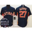 Men's Houston Astros #27 Jose Altuve Navy 2021 World Series Cool Base Jersey