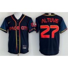 Men's Houston Astros #27 Jose Altuve Navy 2022 City Connect Cool Base Jersey