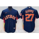 Men's Houston Astros #27 Jose Altuve Navy Team Logo Cool Base Jersey