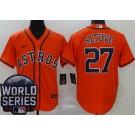 Men's Houston Astros #27 Jose Altuve Orange 2021 World Series Cool Base Jersey