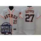 Men's Houston Astros #27 Jose Altuve White 2021 World Series Authentic Jersey