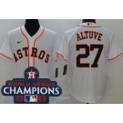 Men's Houston Astros #27 Jose Altuve White 2022 World Series Champions Cool Base Jersey